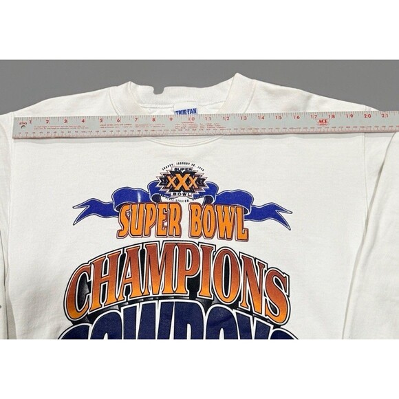 Vintage 1996 Medium True Fan Dallas Cowboys Sweatshirt Super Bowl XXX Champions - Picture 6 of 10